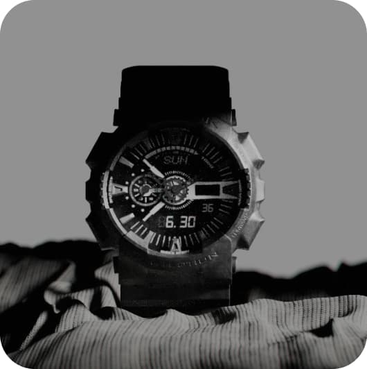 black wristwatch