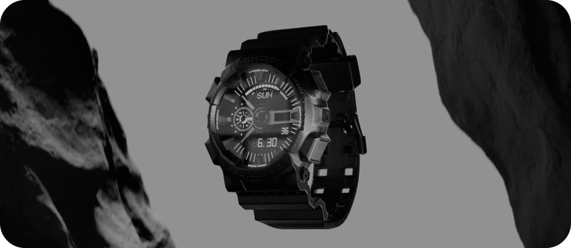 black wristwatch